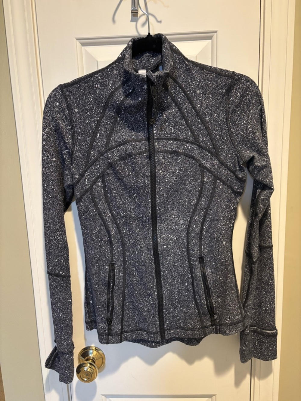 lululemon athletica Black and White define Speckled Zip Jacket size 6